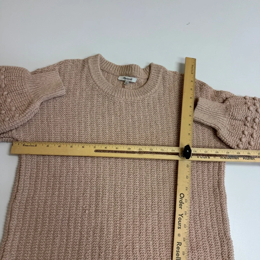 Madewell Sweater Womens Small Tan Avalon Bobble Sleeve Chunky‎ Knit Boho Cozy